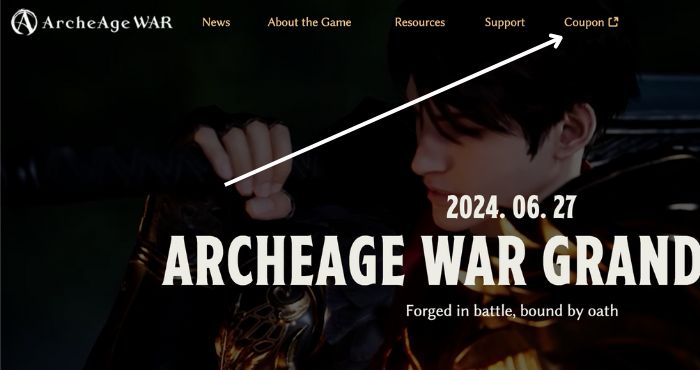 ArcheAge WAR Codes redeem Step 1